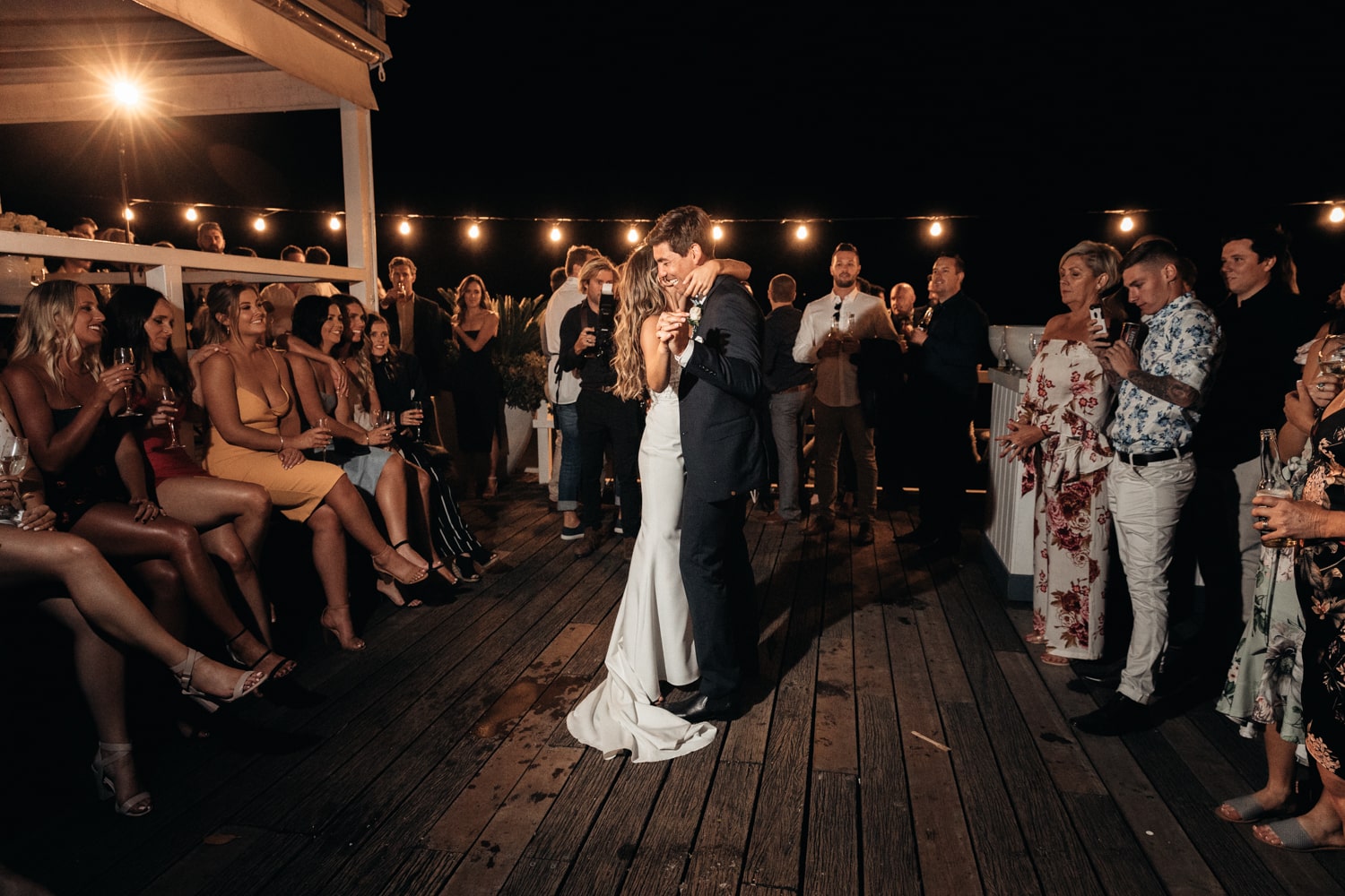 bride and groom first dance - palm beach wedding
