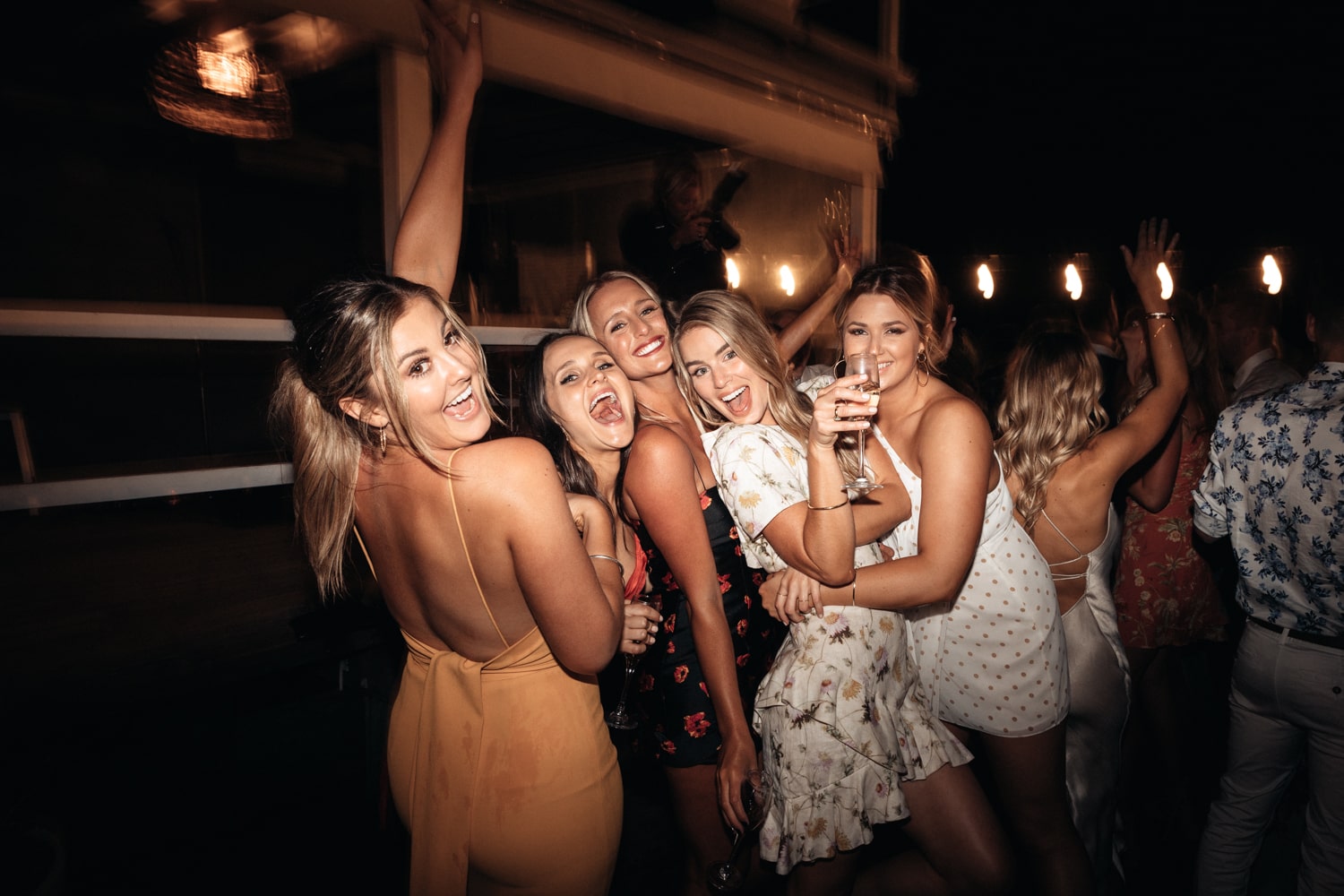 girls group shot at the reception - palm beach wedding