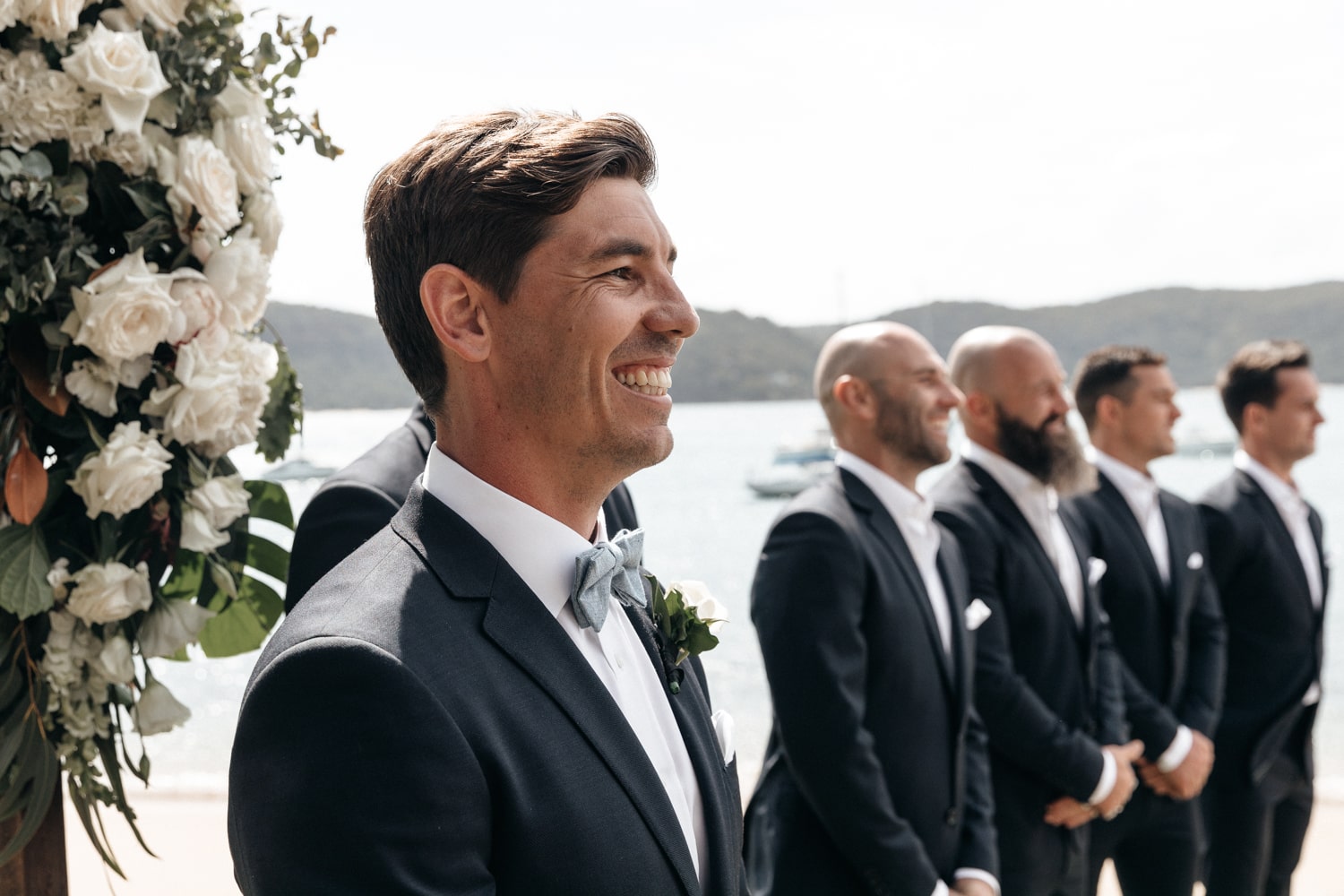 matt's first glimpse of his bride - palm beach wedding