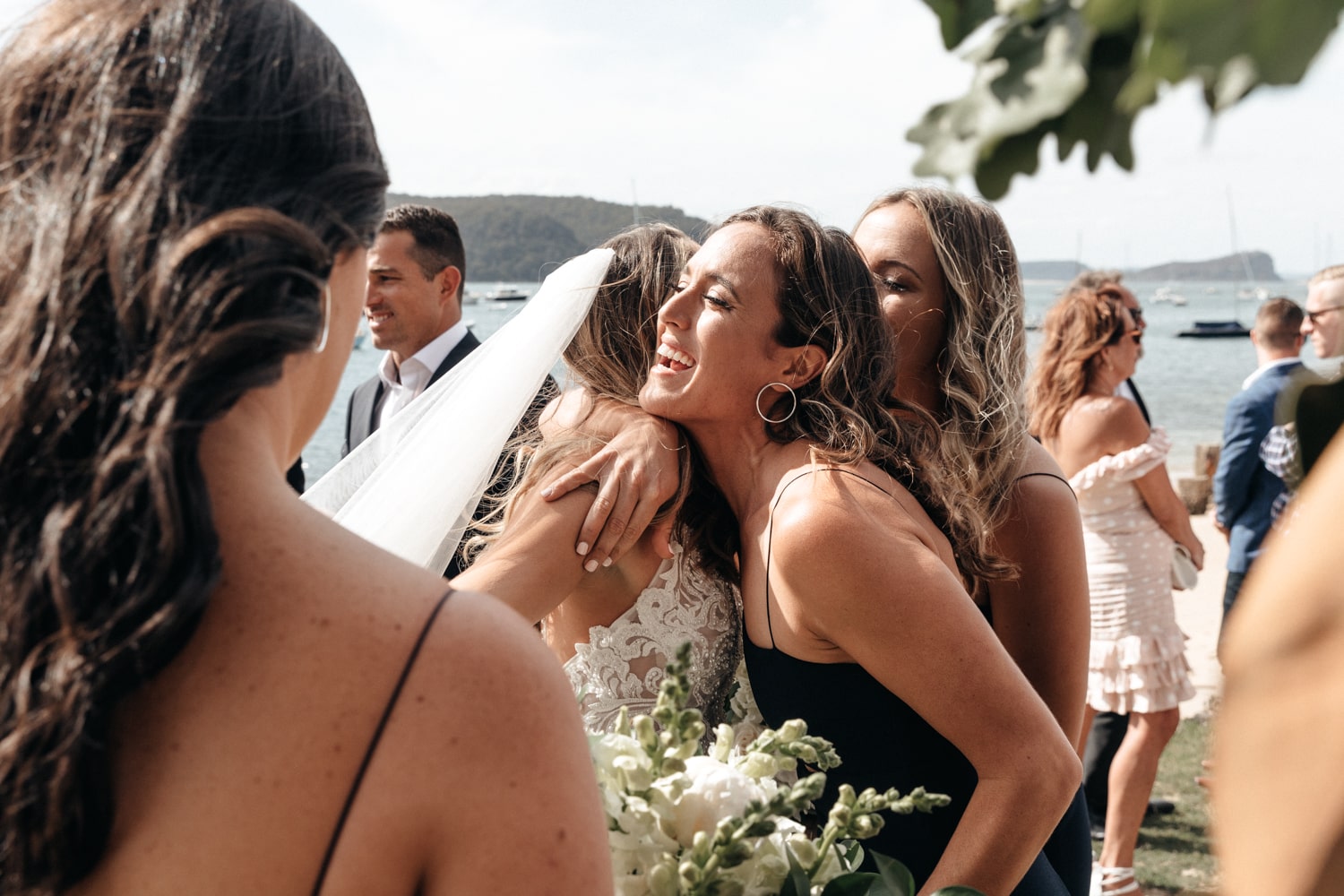 the girls congratulating the bride - palm beach wedding