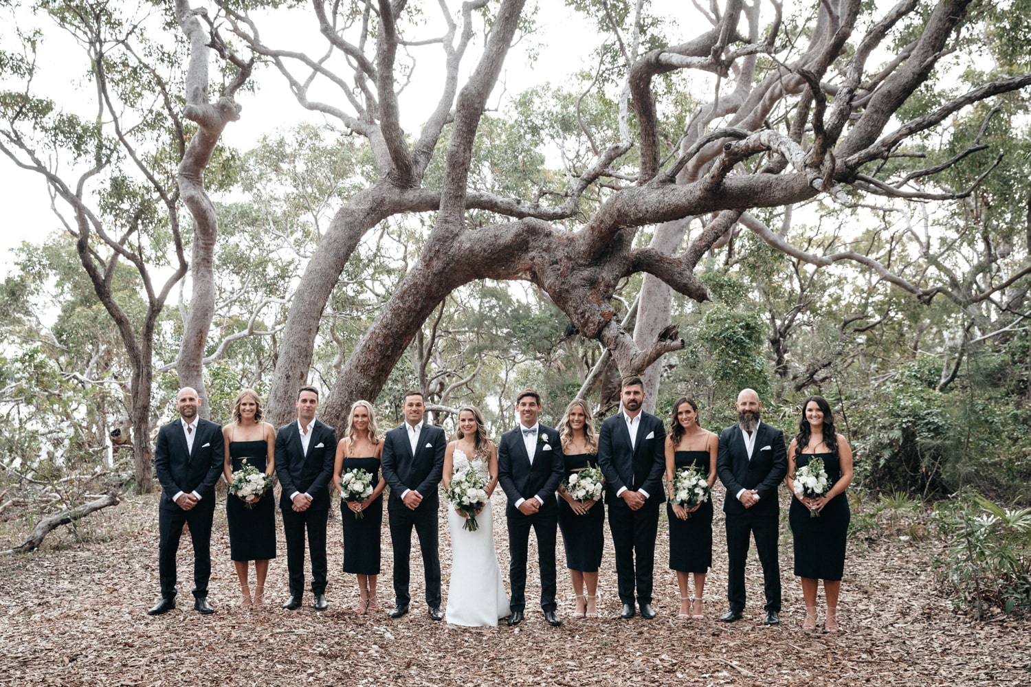 group shot of bridal party - palm beach wedding