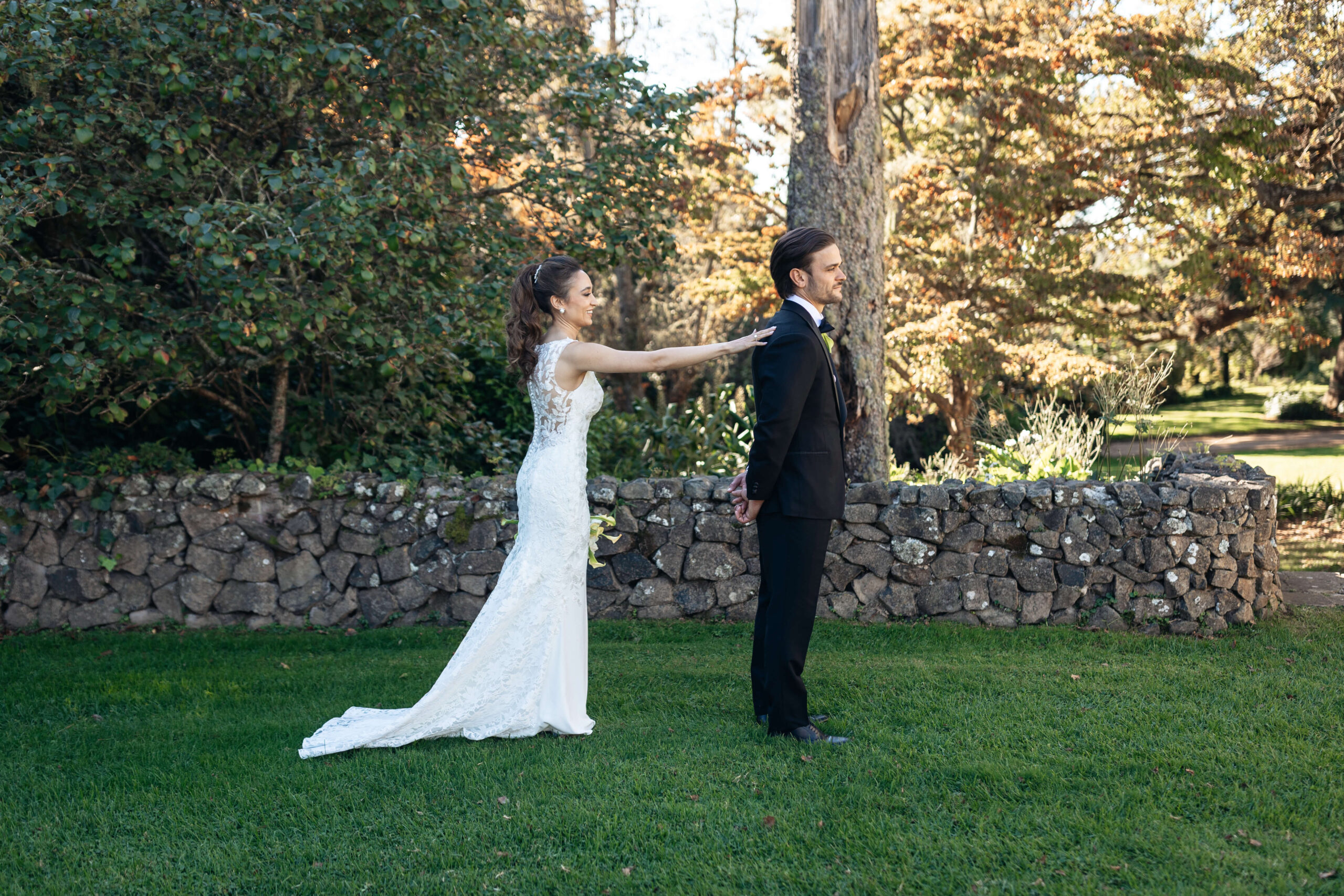 a couple who did a first look on their wedding day