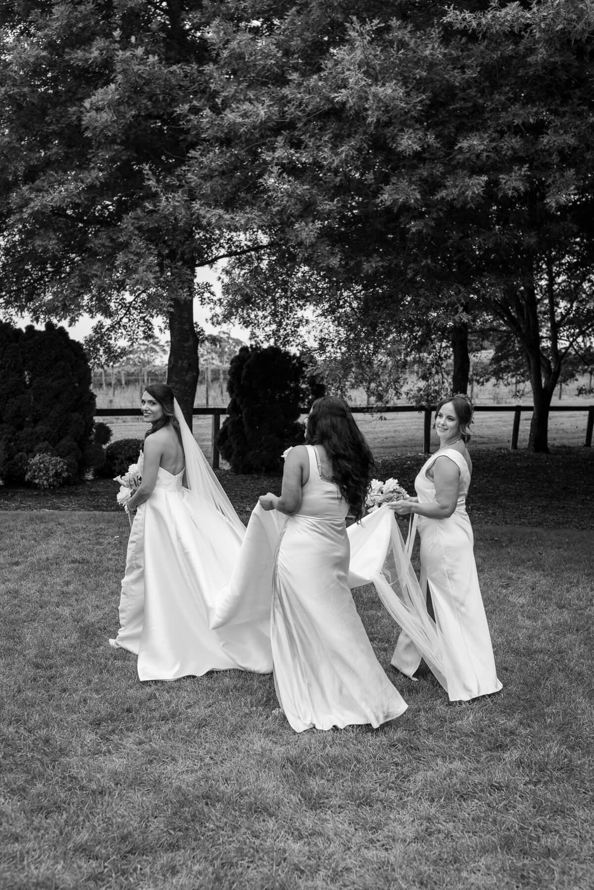 a moment for the dress at their centennial vineyards wedding