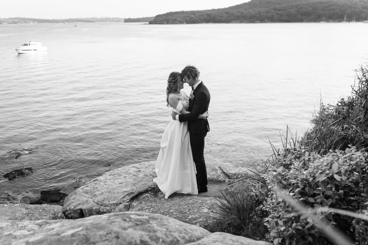 seaside portraits during this manly pavilion wedding