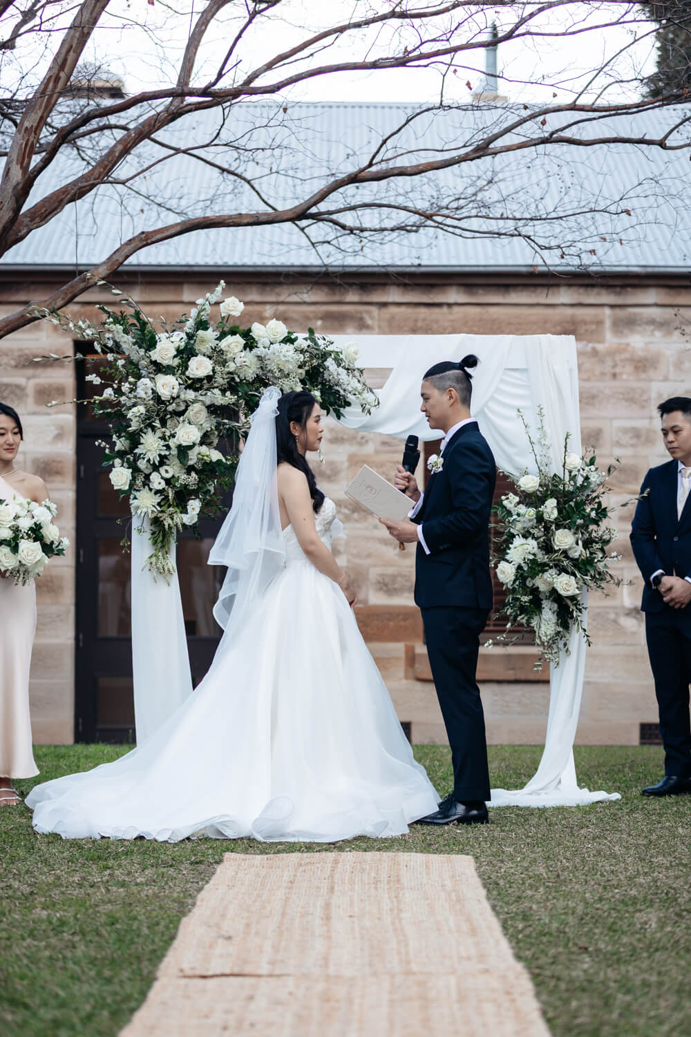 Bride and groom vows during their The Mint wedding